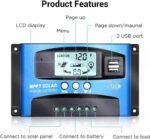 Solar Charge Controller (12V/24V) 30A Dual USB Voltage Regulator - Image 3