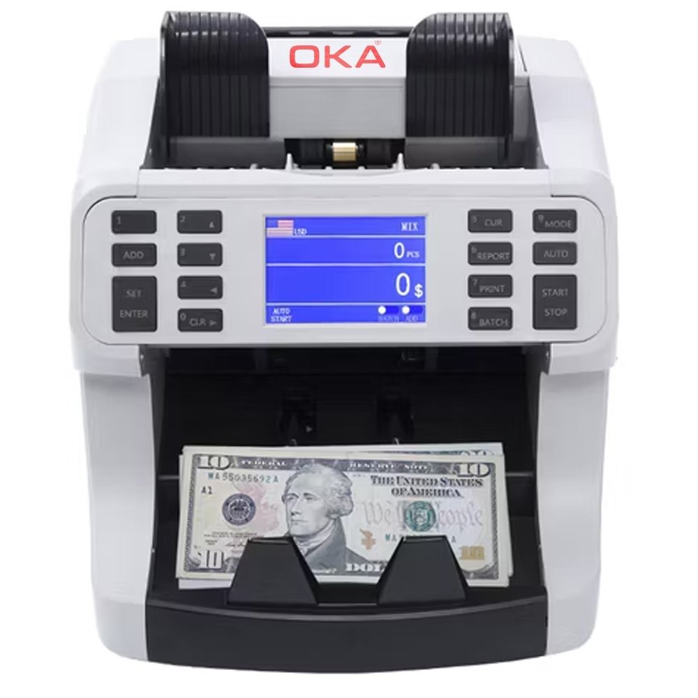 qwd415e6qw4d54qw561d52ws1qd56qw4 OKA money sorting, counting and counterfeit detection machine with an internal printer for printing the money report (Egypt – Dollar – Euro ) / Model OKA-880P - Image 1