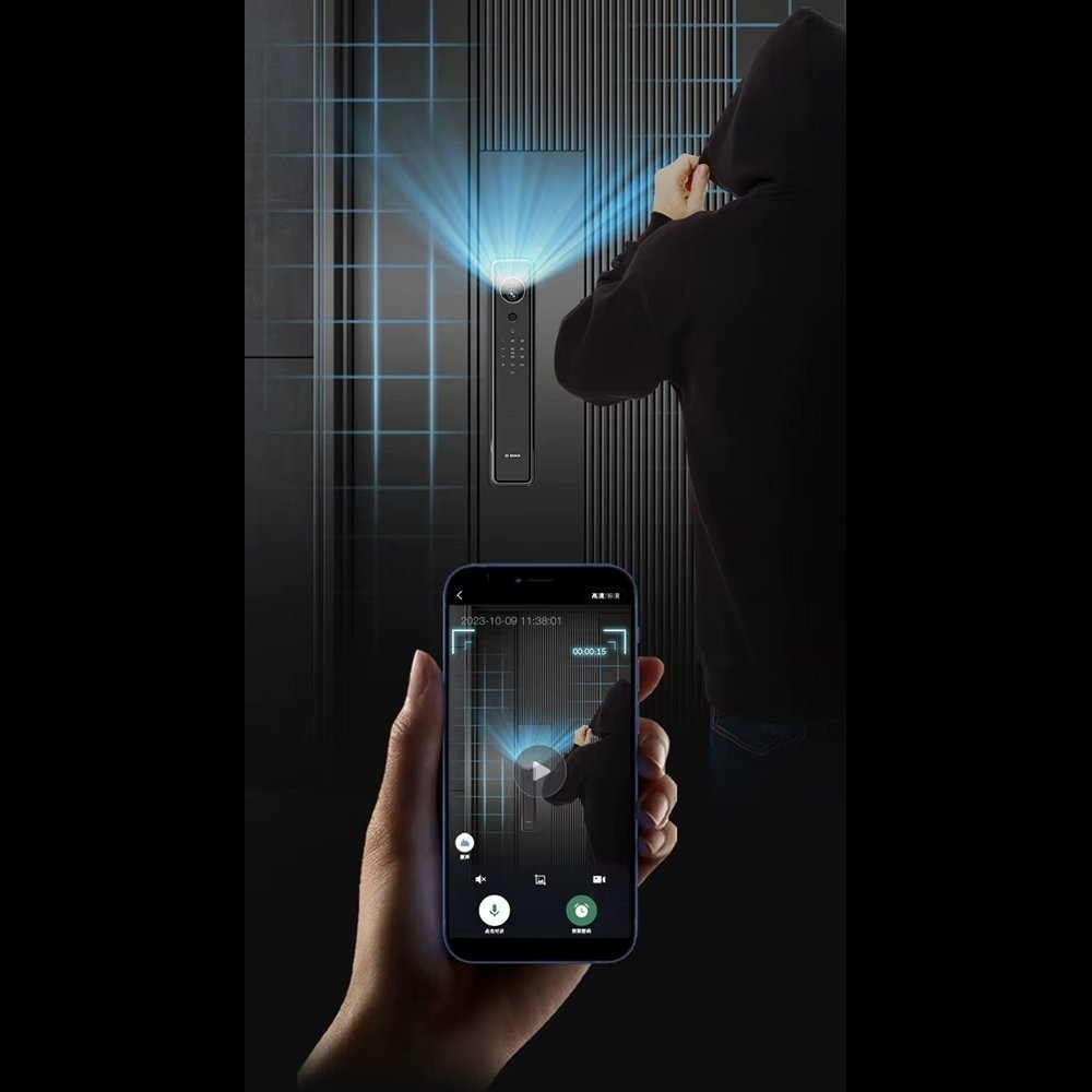 s4d25a4df56qw45qf123as BOSCH Smart Lock Calon suitable for all doors works with fingerprint, password, key and blade and can be controlled through mobile / Model FU8 - Image 7