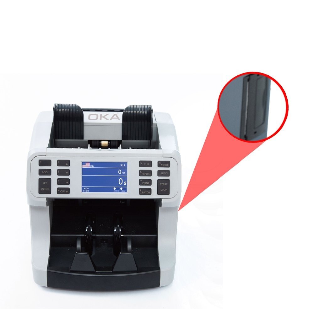 sad1wSEQFD5eqw4df56wq456d4w6q OKA money sorting, counting and counterfeit detection machine with an internal printer for printing the money report (Egypt – Dollar – Euro ) / Model OKA-880P - Image 3