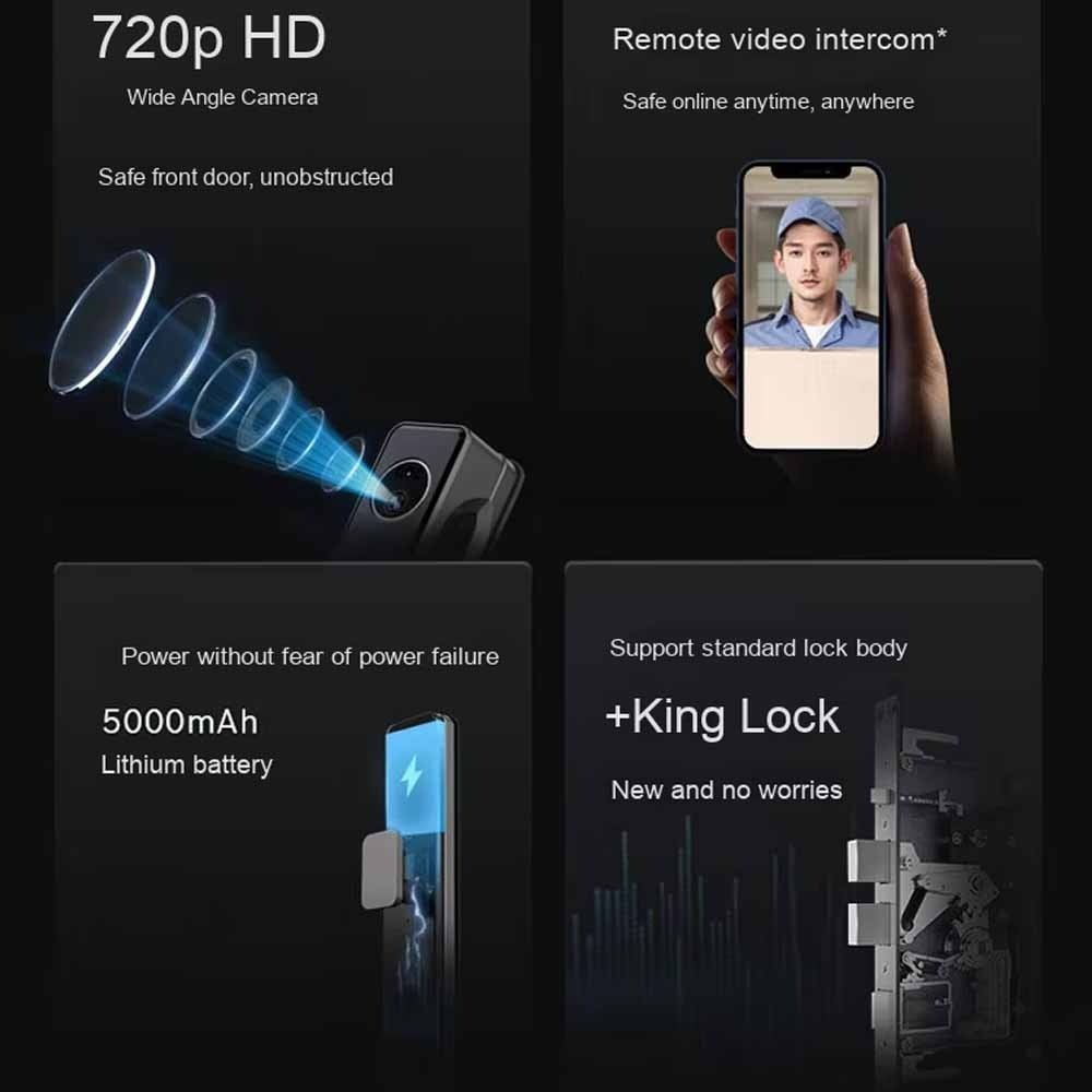 safd12s5ad41sa56d4sa56456 BOSCH Smart Lock Calon suitable for all doors works with fingerprint, password, key and blade and can be controlled through mobile / Model FU8 - Image 14