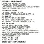 Oka Power Inverter to operate home appliances in case of power outage or solar energy 6200 VA – 6200 W / Model Oka – 6200P - Image 4