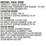 Oka Power Inverter to operate home appliances in case of power outage or solar energy 2000 VA – 1600 W / Model Oka 2000 - Image 4
