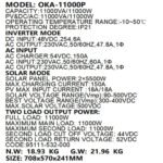 Oka Power Inverter to operate home appliances in case of power outage or solar energy 11000 VA – 11000 Watt / Model Oka 11000P - Image 3