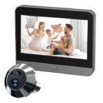 Smart magic eye 1080P WiFi Smart Door Peephole Camera with 4.3 in LCD Screen IR Night Motion Detection & 120° Wide Angle Wireless Video Doorbell for Home