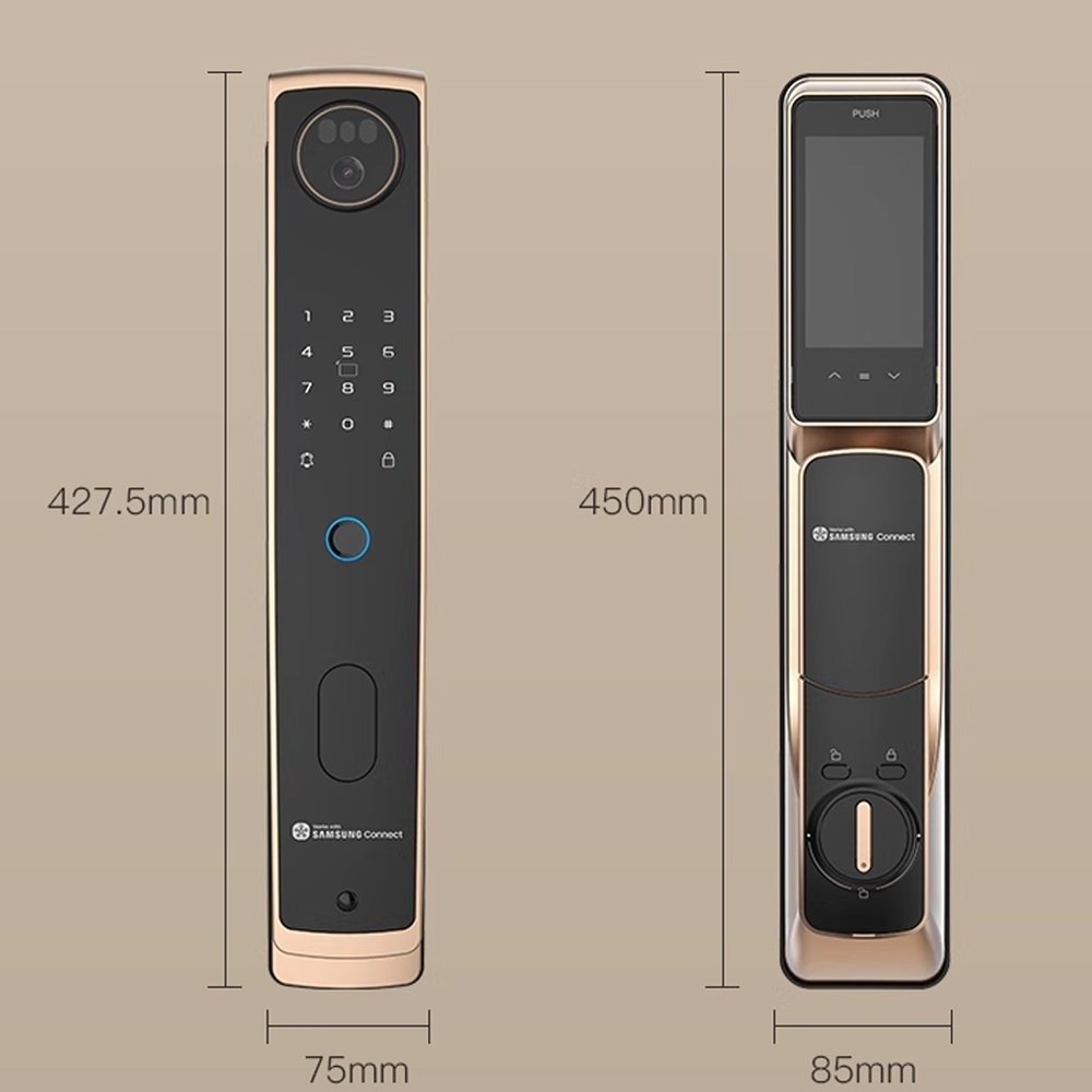 ftdghdfhgfdhfdghdfgh Samsung Smart Lock Calon suitable for all doors works with fingerprint, password, key and blade and can be controlled through mobile / Model P70 MAX - Image 2