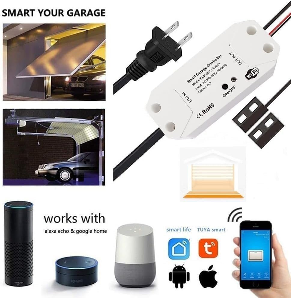 p Wi-Fi remote garage door control panel, smart voice door opener compatible with Alexa Model / SSD88 - Image 1