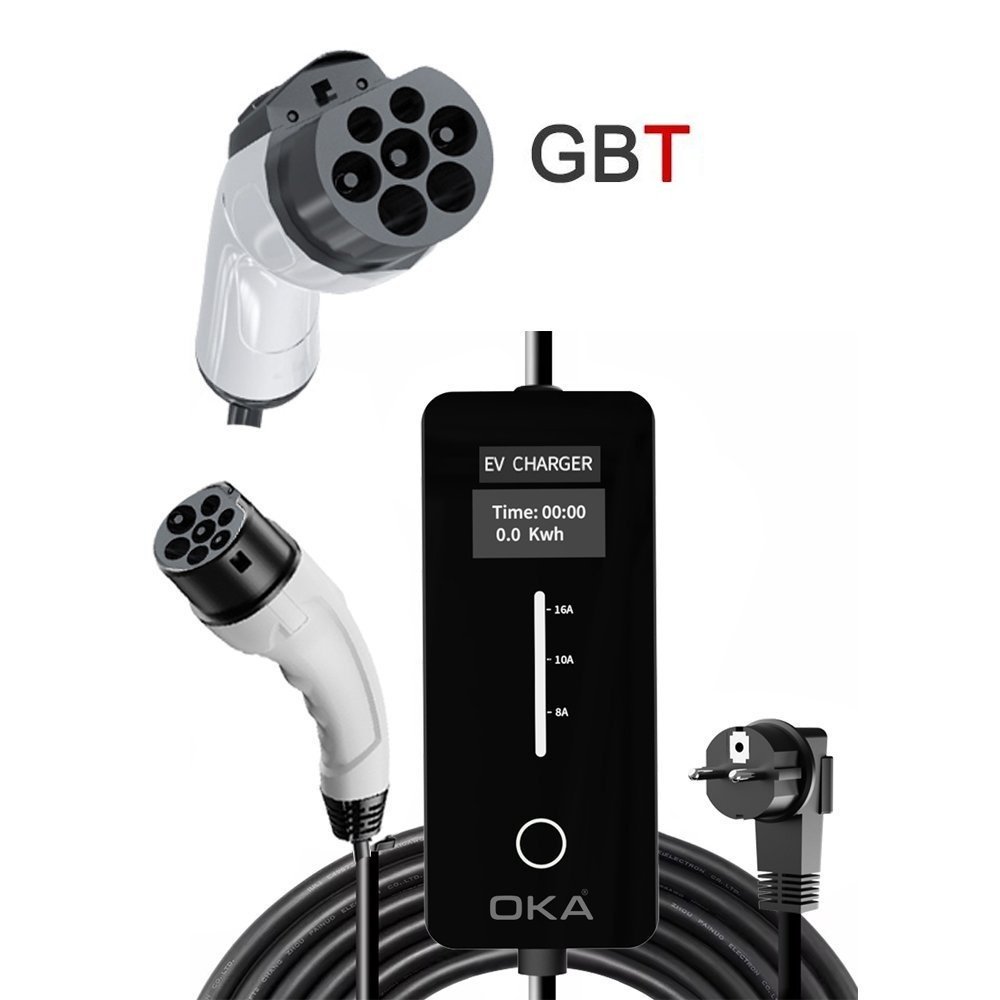 6 Oka Portable Electric Vehicle (EV) Charger GBT, Dustproof and Water Spray Resistant, 16Amp, 3.5Kw/ Model:TurboVolt - Image 1