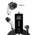 Oka Portable Electric Vehicle (EV) Charger TYPE2, Dustproof and Water Spray Resistant, 16Amp, 3.5Kw/ Model:TurboVolt