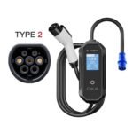 Oka Portable Electric Vehicle Charger (EV Charger) TYPE2 Dustproof and Water Spray Proof Wi-Fi 32A 7kW / Model TAP 32