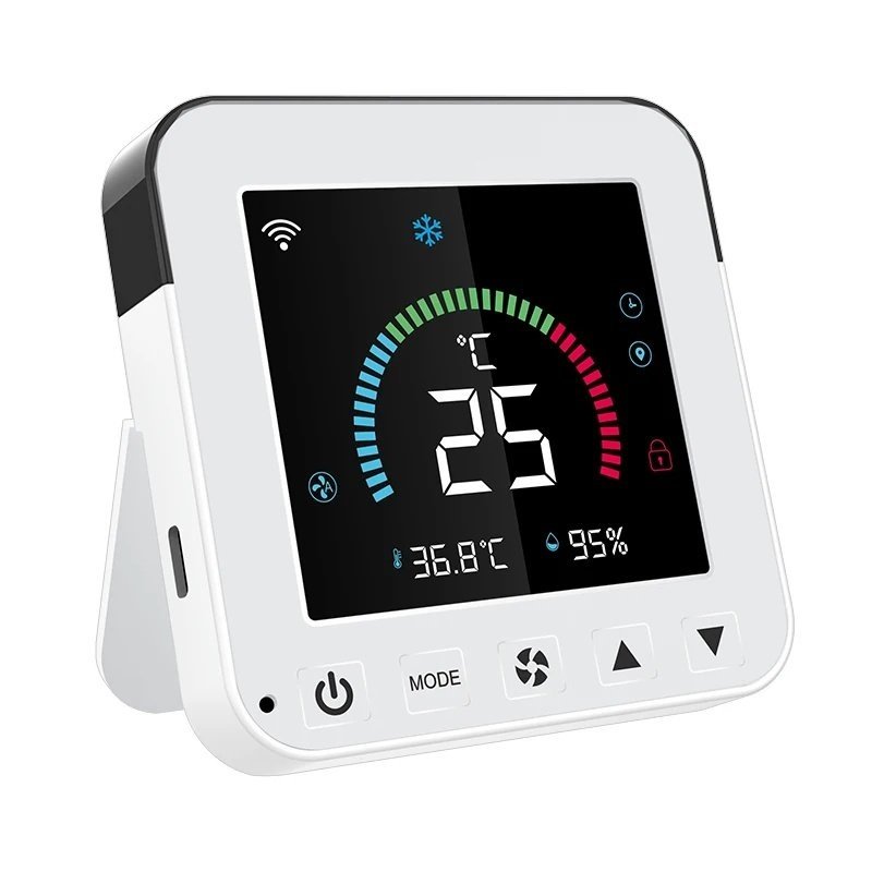 1 (5) Universal Smart Thermostat for Remote Control of Air Conditioner with Color Backlight LCD Display and Temperature and Humidity - Image 1
