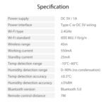 Universal Smart Thermostat for Remote Control of Air Conditioner with Color Backlight LCD Display and Temperature and Humidity - Image 5