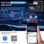 Smart Dash Cam with 3 shooting directions, 2.0-inch HD screen, supports continuous loop recording and memory cards up to 128GB with auto power on/off function - Image 3